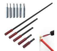 Set di supporti magnetici, 5 bit, prolunga magnetica e 6 punte per cacciavite, supporto per punte lungo per trapani elettrici, prolunga codolo esagonale (50,60,100,150,300 mm)