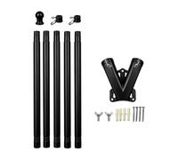 Set di supporti per asta portabandiera a V, con aste in acciaio inox | Supporto a forma di V con due posizioni, struttura a cinque sezioni, espositori per bandiere per giardino, cortile e portico