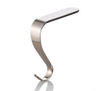 Set di supporti per calze in metallo con ganci girevoli e base in gomma antiscivolo, per camino e caminetto, per appendere calze e decorazioni natalizie (argento)
