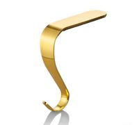 Set di supporti per calze in metallo con ganci girevoli e base in gomma antiscivolo, per camino e caminetto, per appendere calze e decorazioni natalizie (oro)