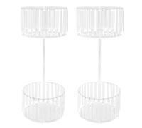 Set di supporti per fiori in acrilico con 2 piani e ciondoli trasparenti, 2 pezzi, altezza 75 cm, con portata di 2 kg, supporto per fiori rotondo per soggiorno, giardino, caffetteria e celebrazioni