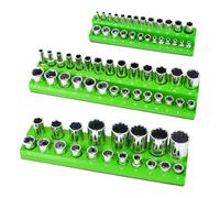 Set di supporti per l'organizzazione di prese metriche adatte a unità da 1/2 3/8 e 1/4 pollici per officina, salvaspazio, set di supporti per prese