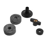 Set di Supporti per Piatti Batteria, Fissaggio Sicuro | Crash Cymbal e Drum Set, Uso Live o Studio, Plastica Feltro Metallo, Nero, 35g