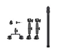 Set di supporto a ventosa per auto per fotocamere 360 con bastone estensibile per selfie da 47,2 pollici, in alluminio