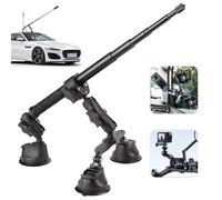 Set Di Supporto Per Auto Con Tripla Ventosa, Supporto Per Auto Con Tripla Ventosa E Morsetto Per Insta360 Gopro Akaso Action Camera Supporto Per Selfie Stick Retrattile Da 28-112 Cm Con Braccio Magico