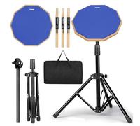 Set di supporto per rullante da 30,5 cm, con cuscinetto silenzioso su entrambi i lati, bacchette, borsa per il trasporto, supporto regolabile (blu)