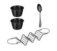 Set di supporto per taco - rastrelliere in acciaio inossidabile | Stand durevole con manici | Lavastoviglie e grill sicuri, in metallo senza BPA per servizio, cottura, griglie, ristorante multiplo