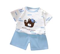 Set di T-Shirt a Maniche Corte per Bambini e Bambine, Set di Pantaloncini a Maniche Corte per Bambini e Bambine, Due pezzi1#G