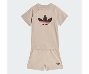 Set di T-shirt e short Trefoil Stone Khaki 2-3A