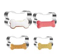 Set di Taglia Biscotti a Forma di Osso per Cani, 4 Pezzi in Acciaio Inossidabile per Creare Biscotti, Pane e Altri Cibi,Sicuri, Durevoli e Facili da Pulire, Ottimo per dolcetti per cani fai da te