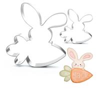 Set di tagliabiscotti per coniglietto pasquale - Grande 13,2 cm - Piccolo 7,5 cm - Acciaio inossidabile Tagliabiscotti coniglietto Tagliabiscotti pasquale Stampo per biscotti da forno festa fai da te