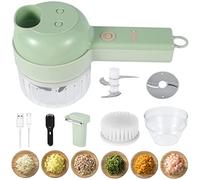 Set di tagliaverdure elettrico a mano 4 in 1 - Mini tritatutto elettrico ricaricabile - Frullatore portatile per carne, verdura, frutta Piccolo tritatutto elettrico