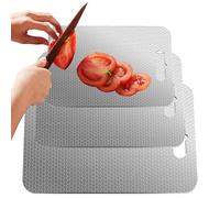 Set di taglieri, 3 pezzi, in acciaio inossidabile, per cucina, tagliere sicuro per il taglio di carne, per frutta, verdura, salumi, formaggio, preparazione di pasti fatti a casa