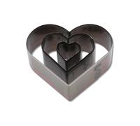 Set di taglieri a punzonatura cavi in pelle - Materiale durevole in acciaio al carbone elevato, 3 dimensioni a forma di cuore per artigianato in pelle fai -da -te, tessuto,