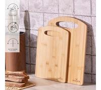 Karaca Stark, set di 2 taglieri in legno di bambù, per cucina, grandi e piccoli
