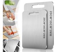 Set di Taglieri in Titanio per 2-100% Titanio Puro, Doppio Lato per Carne e Verdure, Ideale per Casa e Outdoor (Set di due misure)