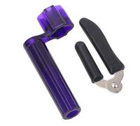 Set di Taglierine per Avvolgicorde per Chitarra Basso Mandolino Banjo Ukulele Include Strumento per Rimuovere i Pioli del Ponte con Materiale Plastico Metallico (I12 Nero e Viola)