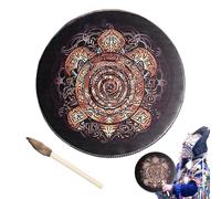 Set di tamburi a mano, tamburo dello sciamano siberiano - Tamburo sciamanico multiuso in legno - Tamburo portatile per meditazione, strumenti musicali sciamanici per lo yoga