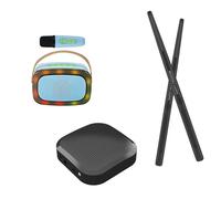 Set Di Tamburi Ad Aria Virtuali, Kit Bacchette for Tamburi Ad Aria Elettrici, Tamburo Invisibile for Adulti, Tamburo Somatosensoriale Intelligente Portatile, Con Bacchette, Pedali, Altoparlante Multif