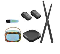 Set Di Tamburi Ad Aria Virtuali, Kit Bacchette for Tamburi Ad Aria Elettrici, Tamburo Invisibile for Adulti, Tamburo Somatosensoriale Intelligente Portatile, Con Bacchette, Pedali, Altoparlante Multif