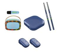 Set Di Tamburi Ad Aria Virtuali, Kit Bacchette for Tamburi Ad Aria Elettrici, Tamburo Invisibile for Adulti, Tamburo Somatosensoriale Intelligente Portatile, Con Bacchette, Pedali, Altoparlante Multif