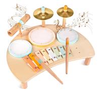 Set di Tamburi e Xilofono per Bambini da 1 a 3 anni Strumenti Musicali Maschi e
