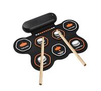 Set di Tamburi Elettronici, 7 pad Supportano Vari Ingressi Audio 3 Stili di Tamburi 10 Ritmi 10 Canzoni Dimostrative Praticare Kit Tamburo con Bacchette.