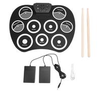 Set di tamburi elettronici con 9 pad, 7 toni, 10 ritmi kit di batteria in silicone per bambini e adulti con MIDI, jack per cuffie, suono, portatile e leggero