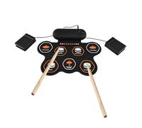 Set di tamburi elettronici portatili da 7 pad kit rollio a mano con altoparlante 3w 10 ritmi 10 canzoni dimostrative input USB di tipo C per intrattenimento di viaggio per la