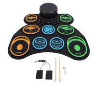 Set di tamburi elettronici, tamburo elettronico arrotolabile, batteria portatile pieghevole con altoparlante integrato, batteria ricaricabile, effetti sonori multipli per gli amanti della musica