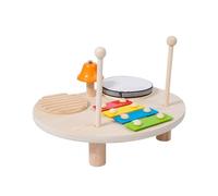 Set di tamburi in legno 4 in 1 strumento musicale multifunzionale xilofono raschietto campana con aste battenti kit di battiti ritmici per bambini di compleanno di Natale