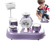 Set di tamburi piccoli - Giocattolo a tamburo elettrico portatile, giocattolo sensibile al tocco, gadget da tavolo, percussioni educative, effetti sonori e luminosi, migliora la coordinazione occhio-m
