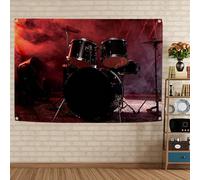 Set di tamburi rock divertente hard punk metal musica arazzo bandiera arte da parete vintage poster da appendere banner per casa all'aperto dormitorio camera da letto decorazione da parete 8,9 x 145