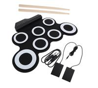 Set di Tamburo Arrotolabile USB in Silicone per Ragazzo Ragazza Neri | Portatile e Facile da Trasportare, per Pratica a Casa, Amici Riuniti, Include Alimentazione USB