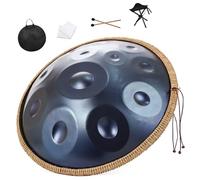 Set Di Tamburo In Acciaio Handpan Con Morbida Borsa Handpan, 2 Bacchette Handpan, Supporto Handpan E Panno Antipolvere - 22 Pollici 12 Note 430Hz/440Hz Re Minore Professionale Handpan(Blue,432HZ)