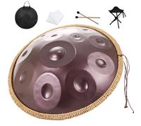Set Di Tamburo In Acciaio Handpan Con Morbida Borsa Handpan, 2 Bacchette Handpan, Supporto Handpan E Panno Antipolvere - 22 Pollici 12 Note 430Hz/440Hz Re Minore Professionale Handpan(Purple,440HZ)