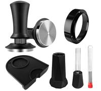 Set di tamper per caffè da 51 mm, set aggiornato con strumento WDT, anello dosatore da 51 mm, tappetino per tamper, in acciaio inox 304, con regolazione della scala, per gli amanti del caffè, casa