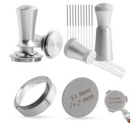 Set di tamper per caffè da 51 mm, set di tamper per espresso, con strumento WDT, anello dosatore da 51 mm, schermo a disco da 51 mm, regolazione della pressione in acciaio inox con pressione di