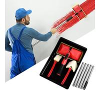 Set di tamponi da pittura da 17,8 cm, per pareti e soffitti, tamponi piatti per decorare pitture con asta di estensione da 124 cm e vassoio per vernice, strumento per bordi di vernice, applicatore per
