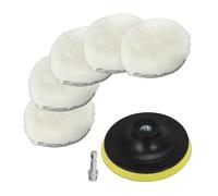 Set di tamponi for lucidatura in lana da 6 pezzi, 180 mm con platorello M14