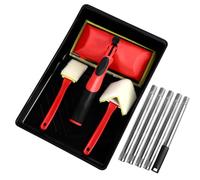 Set di tamponi per pittura, 17,8 cm, strumento per pittura su pareti e soffitti, con asta di estensione e vassoio per vernice, per decorare mobili, pareti, pavimenti in legno, capannoni e recinzioni