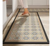 Set di tappeti da cucina antiscivolo, lavabili, 60 x 90 cm + 60 x 180 cm, design classico, resistenti, perfetti per decorare la casa, facili da pulire, eleganti e funzionali