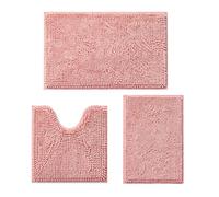 Set di tappeti per bagno in stile moderno Set di 3 tappetini da bagno | Chenille antiscivolo e lavabile Disponibile in Diversi Colori retro in PVC Antimuffa Per Vasca da Come WC 40x60cm