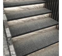 Set di tappeti stacca e incolla runner Steps da 15 pezzi, realizzato in tessuto peluche ad alta densità, adatto a famiglie con anziani, bambini e animali domestici Gray 26 * 75cm