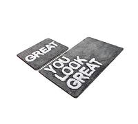 Set di tappetini da bagno (2 pezzi) grigio design you look great