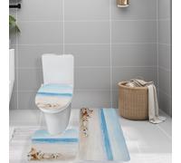 Set di tappetini da bagno 3 pezzi con tappeto WC a forma di U per vasca da