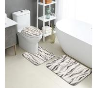 Set di tappetini da bagno eleganti, 3 pezzi, moderni e astratti, assorbenti, antiscivolo, a forma di U, lavabili, contemporanei, ad asciugatura rapida, in memory foam