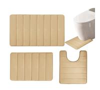 Set di tappetini da bagno: superfici assorbenti spesse, tappetini per WC antiscivolo | Tappetini da bagno morbidi, set in microfibra ad asciugatura rapida con base resistente per Ho
