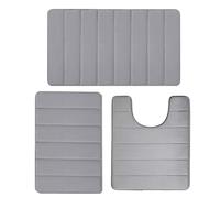 Set di tappetini da bagno: superfici assorbenti spesse, tappetini per WC antiscivolo | Tappetini da bagno morbidi, set in microfibra ad asciugatura rapida con base resistente per Ho