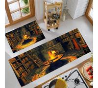 Set di Tappetini da Cucina Oscuro Medievale Antiscivolo Lavabile | Tappetino Tappeti Cucina Stufa, Studio Magic Array Assorbente, Tappeto Passatoia per Corridoio, Lavanderia, Ingresso 43x75cm+43x120cm